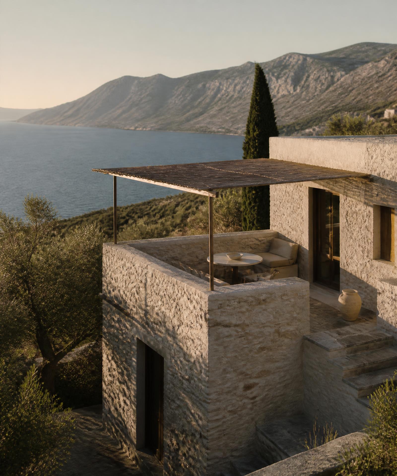 Petra Studio — stone studio above the sea in Mani, Greece
